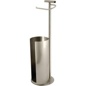 image:imageKingston Brass CC2030 Continental Freestanding Toilet Paper Holder with Roll Storage and Phone Stand Matte BlackBrushed Nickel