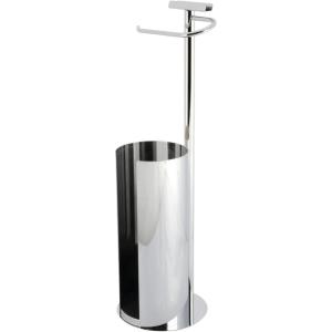 image:imageKingston Brass CC2030 Continental Freestanding Toilet Paper Holder with Roll Storage and Phone Stand Matte BlackPolished Chrome