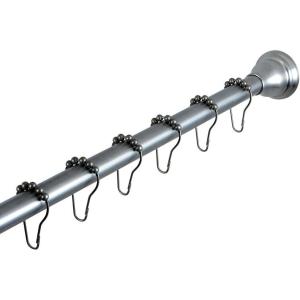 image:imageKingston Brass KSR118 Edenscape 6072 Stainless Steel Adjustable Tension Shower Curtain Rod with Rings Brushed NickelBrushed Nickel
