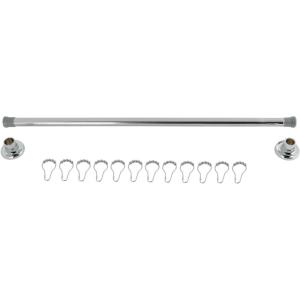 image:imageKingston Brass KSR361 Edenscape 3660 Stainless Steel Adjustable Shower Curtain Rod with Rings Polished Chrome