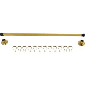 image:imageKingston Brass KSR367 Edenscape 3660 Stainless Steel Adjustable Shower Curtain Rod with Rings Brushed Brass