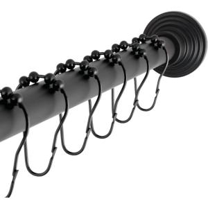 image:imageKingston Brass SCC2715 Edenscape 6072 Stainless Steel Adjustable Tension Shower Curtain Rod with Rings Oil Rubbed BronzeMatte Black