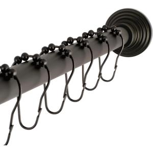 image:imageKingston Brass SCC2715 Edenscape 6072 Stainless Steel Adjustable Tension Shower Curtain Rod with Rings Oil Rubbed BronzeOil Rubbed Bronze