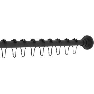 image:imageKingston Brass SRK600 Edenscape 6072 Stainless Steel Adjustable Tension Shower Curtain Rod with Rings Matte Black