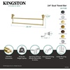 image:imageKingston Brass BA1753AB Heritage 24 Dual Towel Bar Antique BrassMatte Black
