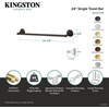 image:imageKingston Brass BA4811C Metropolitan 24Inch TowelBar Polished ChromeMatte Black