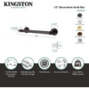image:imageKingston Brass DR710122 Designer Trimscape Templeton Grab Bar 12Inch with TL TIP Polished BrassPolished Chrome