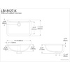 image:imageElements of Design Kingston Brass LB18127 Fauceture Courtyard Undermount Bathroom Sink with Overflow 1825 x 1194 x 688 White