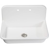 image:imageGourmetier GKTA302119 Arcticstone 30 in Solid Surface Farmhouse Kitchen Sink with Backsplash Matte White