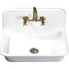 image:imageGourmetier GKTA302119 Arcticstone 30 in Solid Surface Farmhouse Kitchen Sink with Backsplash Matte White