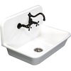 image:imageGourmetier GKTA302119 Arcticstone 30 in Solid Surface Farmhouse Kitchen Sink with Backsplash Matte White
