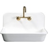 image:imageGourmetier GKTA302119 Arcticstone 30 in Solid Surface Farmhouse Kitchen Sink with Backsplash Matte White