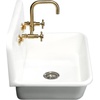 image:imageGourmetier GKTA302119 Arcticstone 30 in Solid Surface Farmhouse Kitchen Sink with Backsplash Matte White