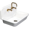 image:imageGourmetier GKTA302119 Arcticstone 30 in Solid Surface Farmhouse Kitchen Sink with Backsplash Matte White