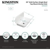 image:imageGourmetier GKTA302119 Arcticstone 30 in Solid Surface Farmhouse Kitchen Sink with Backsplash Matte White