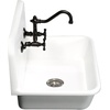 image:imageGourmetier GKTA302119 Arcticstone 30 in Solid Surface Farmhouse Kitchen Sink with Backsplash Matte White