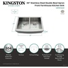 image:imageGourmetier GKTDF30209 DropIn Stainless Steel Double Bowl Farmhouse Kitchen Sink Brushed