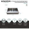 image:imageGourmetier GKTDF332494 Edinburg DropIn 33 Inch Double Bowl Kitchen Sink Brushed