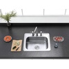 image:imageGourmetier GKTS2520 25 Stainless Steel Dropin Single Bowl Kitchen Sink BrushedBrushed