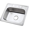 image:imageGourmetier GKTS2520 25 Stainless Steel Dropin Single Bowl Kitchen Sink BrushedBrushed