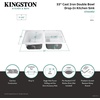 image:imageGourmetier GT33229D2 Petra Galley 33Inch Cast Iron Double Bowl DropIn Kitchen Sink 2Hole WhiteWhite