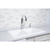 image:imageGourmetier GT33229D2 Petra Galley 33Inch Cast Iron Double Bowl DropIn Kitchen Sink 2Hole WhiteWhite