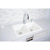image:imageGourmetier GT33229D2 Petra Galley 33Inch Cast Iron Double Bowl DropIn Kitchen Sink 2Hole WhiteWhite