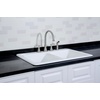 image:imageGourmetier GT33229D4 Petra Galley 33Inch Cast Iron Double Bowl DropIn Kitchen Sink 4Hole White