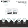 image:imageGourmetier GT33229D4 Petra Galley 33Inch Cast Iron Double Bowl DropIn Kitchen Sink 4Hole White