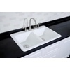 image:imageGourmetier GT33229D4 Petra Galley 33Inch Cast Iron Double Bowl DropIn Kitchen Sink 4Hole White