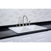 image:imageGourmetier GT33229D5 Petra Galley 33Inch Cast Iron Double Bowl DropIn Kitchen Sink 5Hole White