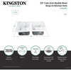 image:imageGourmetier GT33229D5 Petra Galley 33Inch Cast Iron Double Bowl DropIn Kitchen Sink 5Hole White