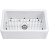 image:imageGourmetier KGPF311910EBC 30 Fireclay Farmhouse Kitchen Sink Matte WhiteGlossy White