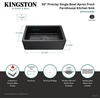 image:imageGourmetier KGPF311910EBC 30 Fireclay Farmhouse Kitchen Sink Matte WhiteMatte Black