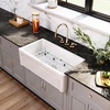 image:imageGourmetier KGPF331810KBC 33 Fireclay Farmhouse Kitchen Sink Matte BlackGlossy White