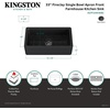 image:imageGourmetier KGPF331810KBC 33 Fireclay Farmhouse Kitchen Sink Matte BlackMatte Black