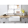 image:imageKingston Brass GKFA301810BC Arctic Stone Solid Surface White Apron Front Farmhouse Single Bowl Kitchen Sink 30 L X 18 W X 9916 D Matte WhiteMatte White