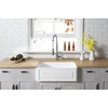 image:imageKingston Brass GKFA301810BC Arctic Stone Solid Surface White Apron Front Farmhouse Single Bowl Kitchen Sink 30 L X 18 W X 9916 D Matte WhiteMatte White