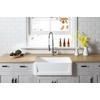 image:imageKingston Brass GKFA301810BC Arctic Stone Solid Surface White Apron Front Farmhouse Single Bowl Kitchen Sink 30 L X 18 W X 9916 D Matte WhiteMatte White