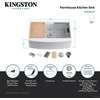 image:imageKingston Brass GKKA36229 Miranda 36Inch Solid Surface Single Bowl Farmhouse Kitchen Sink with 6Piece Kitchen Accessory Set in Glossy White