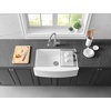 image:imageKingston Brass GKKA36229 Miranda 36Inch Solid Surface Single Bowl Farmhouse Kitchen Sink with 6Piece Kitchen Accessory Set in Glossy White
