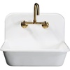 image:imageKingston Brass Gourmetier GKTA242119 Arcticstone 24 in Solid Surface Farmhouse Kitchen Sink with Backsplash Matte WhiteMatte White