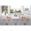 image:imageKingston Brass Gourmetier GKTA242119 Arcticstone 24 in Solid Surface Farmhouse Kitchen Sink with Backsplash Matte WhiteMatte White