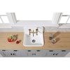 image:imageKingston Brass Gourmetier GKTA242119 Arcticstone 24 in Solid Surface Farmhouse Kitchen Sink with Backsplash Matte WhiteMatte White
