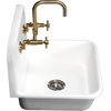 image:imageKingston Brass Gourmetier GKTA242119 Arcticstone 24 in Solid Surface Farmhouse Kitchen Sink with Backsplash Matte WhiteMatte White