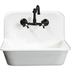 image:imageKingston Brass Gourmetier GKTA242119 Arcticstone 24 in Solid Surface Farmhouse Kitchen Sink with Backsplash Matte WhiteMatte White