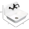 image:imageKingston Brass Gourmetier GKTA242119 Arcticstone 24 in Solid Surface Farmhouse Kitchen Sink with Backsplash Matte WhiteMatte White