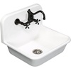 image:imageKingston Brass Gourmetier GKTA242119 Arcticstone 24 in Solid Surface Farmhouse Kitchen Sink with Backsplash Matte WhiteMatte White