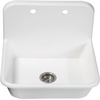 image:imageKingston Brass Gourmetier GKTA242119 Arcticstone 24 in Solid Surface Farmhouse Kitchen Sink with Backsplash Matte WhiteMatte White