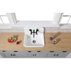 image:imageKingston Brass Gourmetier GKTA242119 Arcticstone 24 in Solid Surface Farmhouse Kitchen Sink with Backsplash Matte WhiteMatte White